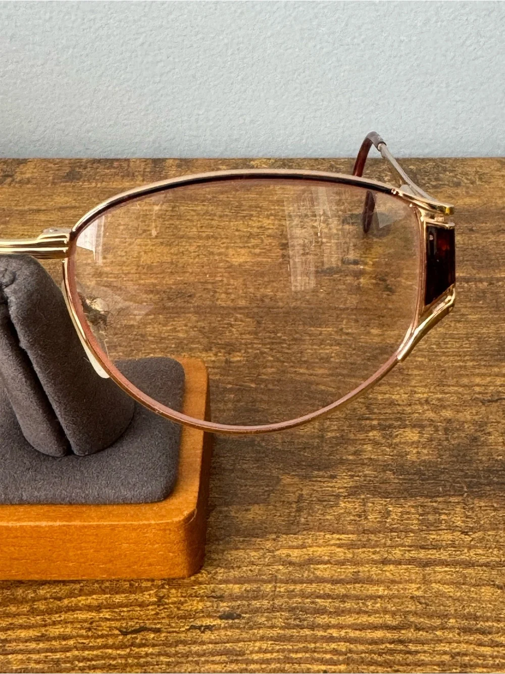 Diane Von Furstenberg 1505 Vintage Eyeglass Frames Gold Amber Oversized 56-18